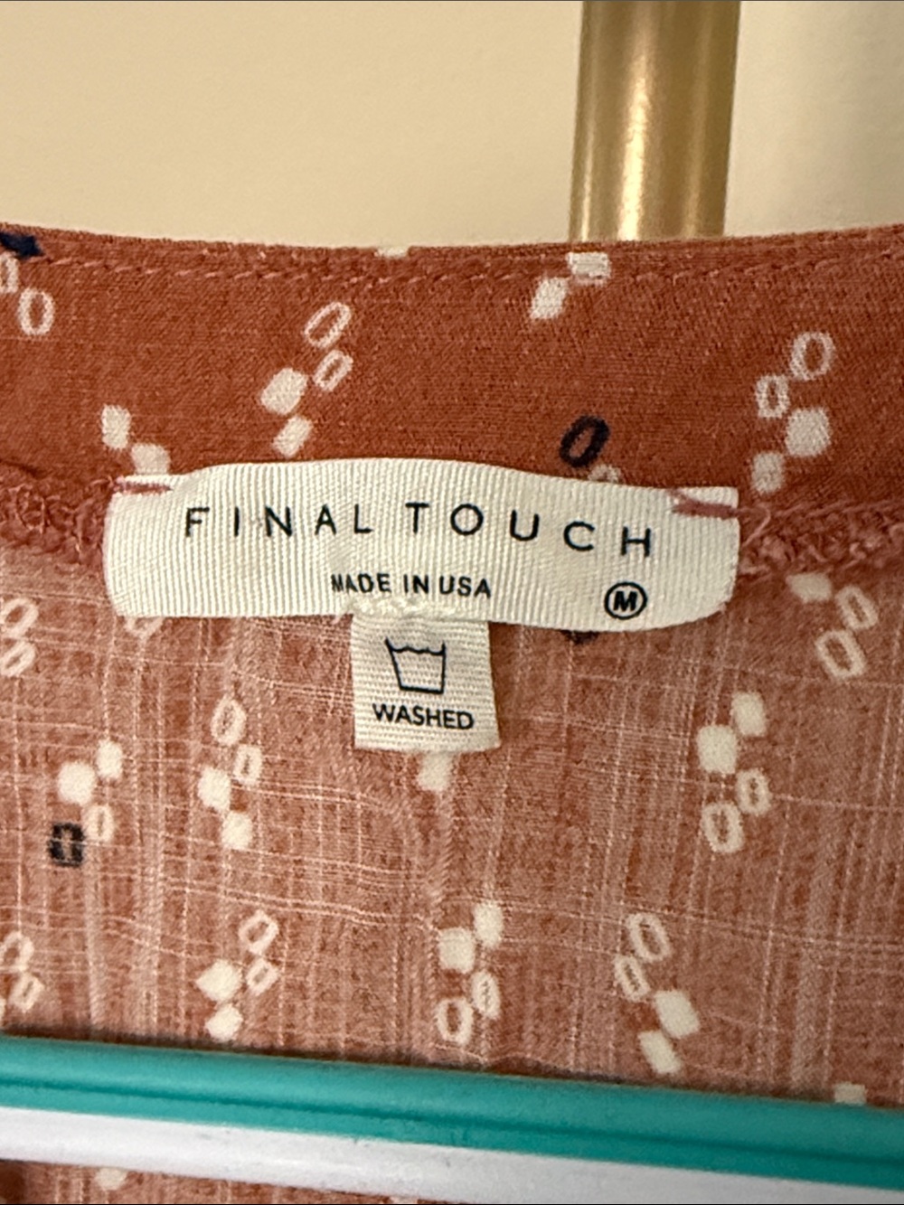 Final Touch Rust Floral Button-Front Mini Dress - Picture 4 of 4